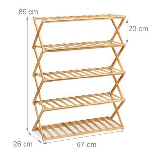 Northix Ripiano pieghevole per scarpe in bambù  