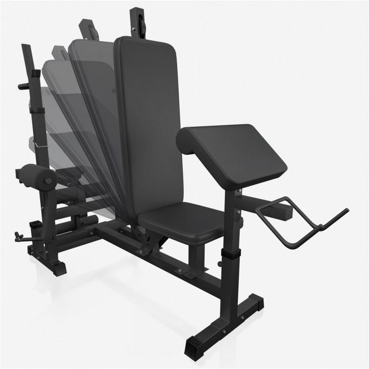 Gorilla Sports  Banc de musculation Station de musculation & ensemble d'haltères longs 