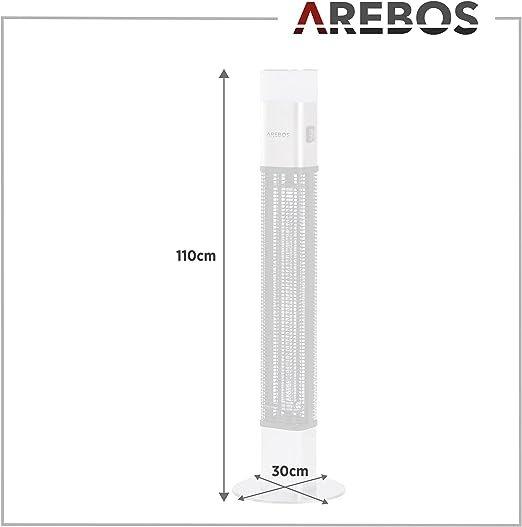 Arebos Riscaldatore radiante da 1500 watt | con luce LED a 16 colori e telecomando  