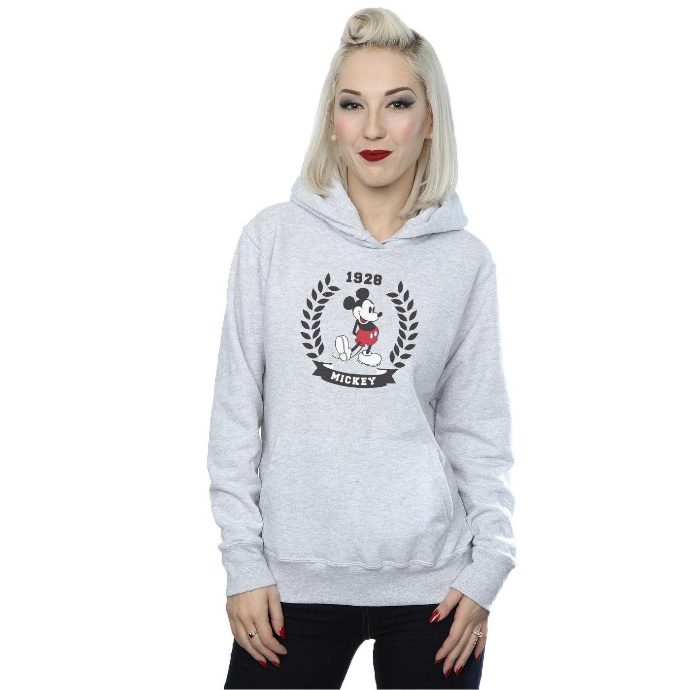 Image of Mickey Mouse Laurel Kapuzenpullover Damen Grau L