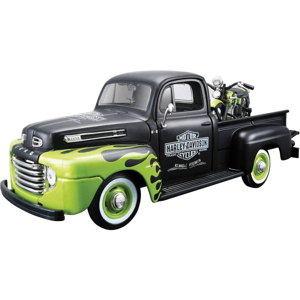 Image of 1:24 Modellauto Ford Pick Up F1 ´48 und Modellmotorrad FL Panhead Harley Davidson Multicolor