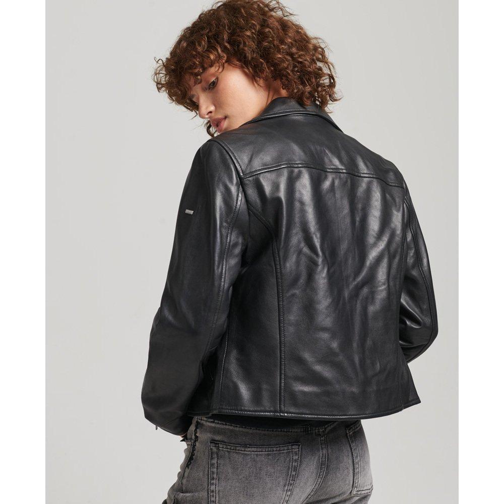 Superdry  Veste de motard en cuir femme 