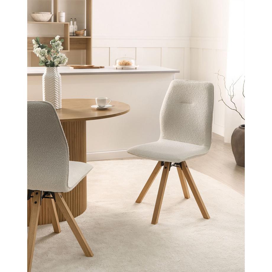 Beliani Set di 2 sedie da pranzo en Bouclé Minimalista ALKALI  