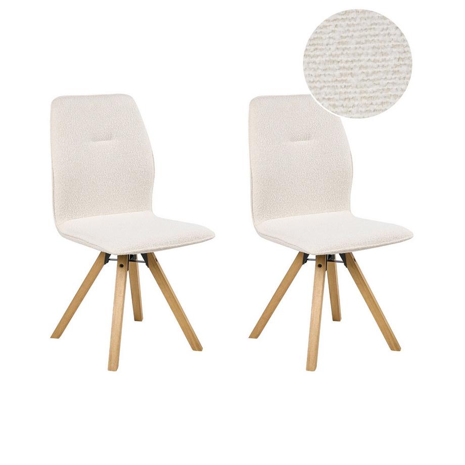 Esszimmerstuhl 2er Set aus Bouclé Minimalistisch ALKALI