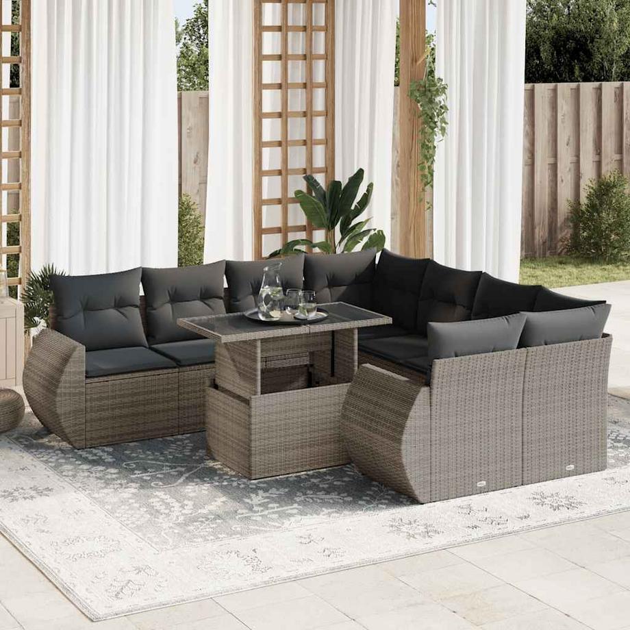 VidaXL set di divani da giardino Polirattan  