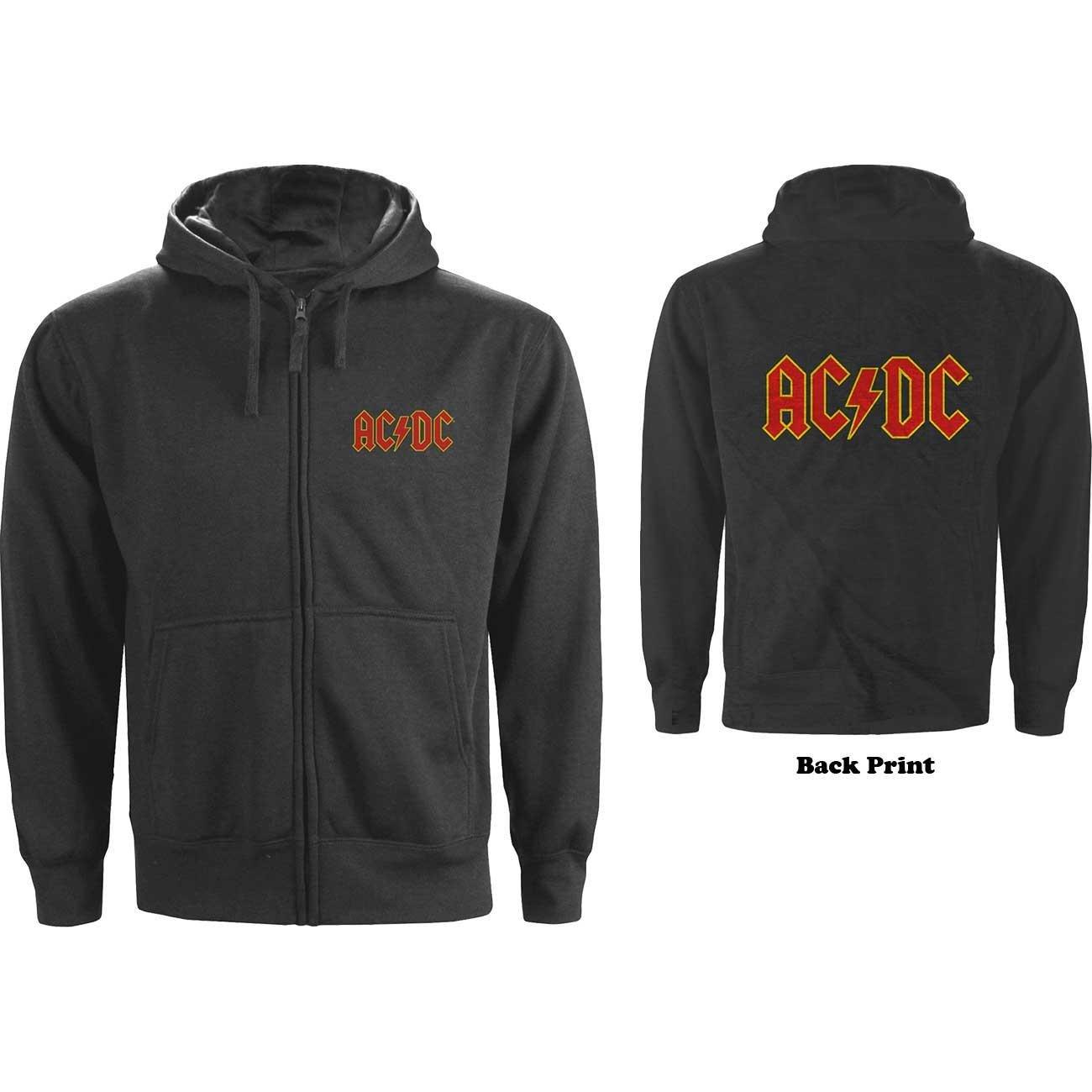Image of Acdc Hoodie Mit Durchgehendem Reißverschluss Logo Damen Grau S