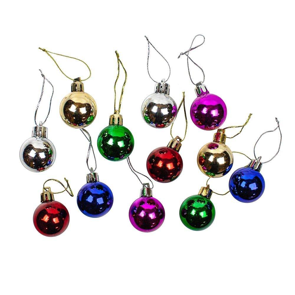 eStore Petites boules de Noël de différentes couleurs, pack de 12  