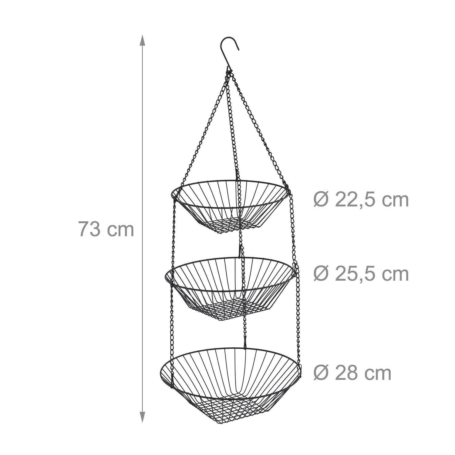 B2X Hängender Obstkorb in Schwarz  