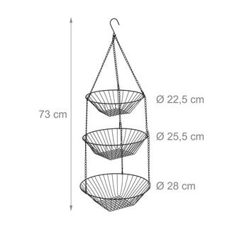 B2X Hängender Obstkorb in Schwarz  