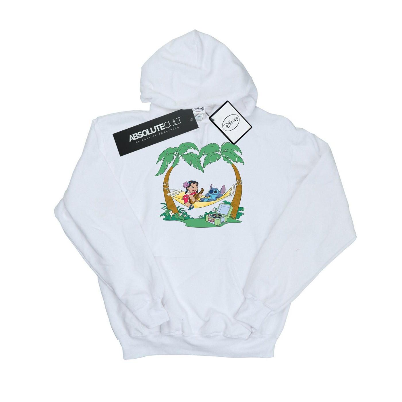 Image of Lilo And Stitch Play Some Music Kapuzenpullover Jungen Weiss 116