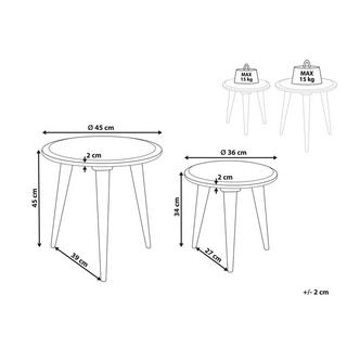 Beliani Ensemble de tables en Manguier Rétro CHANDRA  