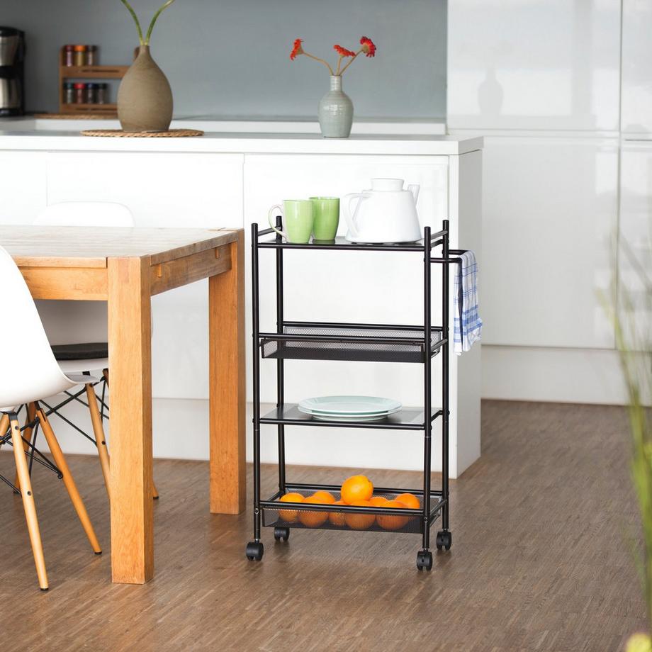 B2X  Schmales Rollregal mit 4 Böden 