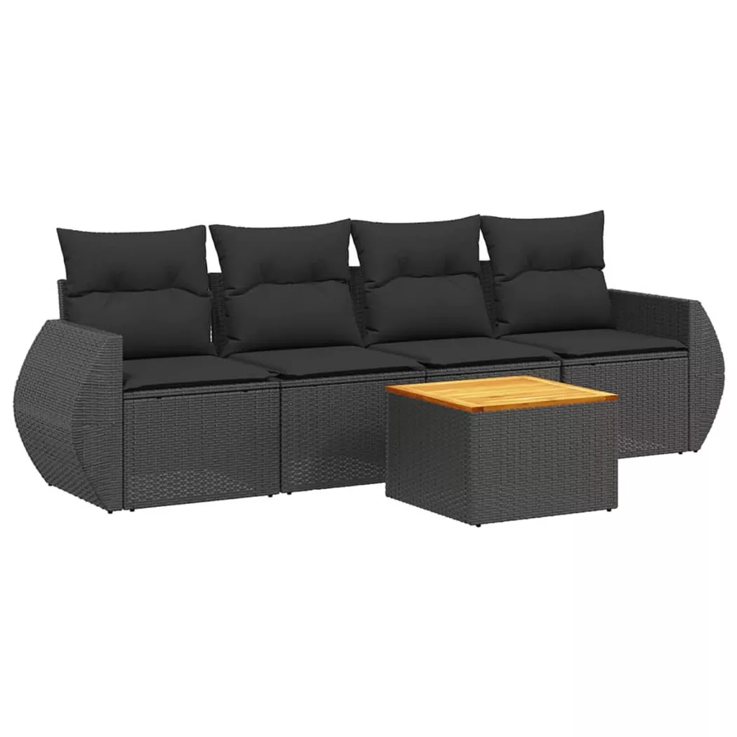 VidaXL - Garten sofagarnitur poly-rattan, One Size, Schwarz