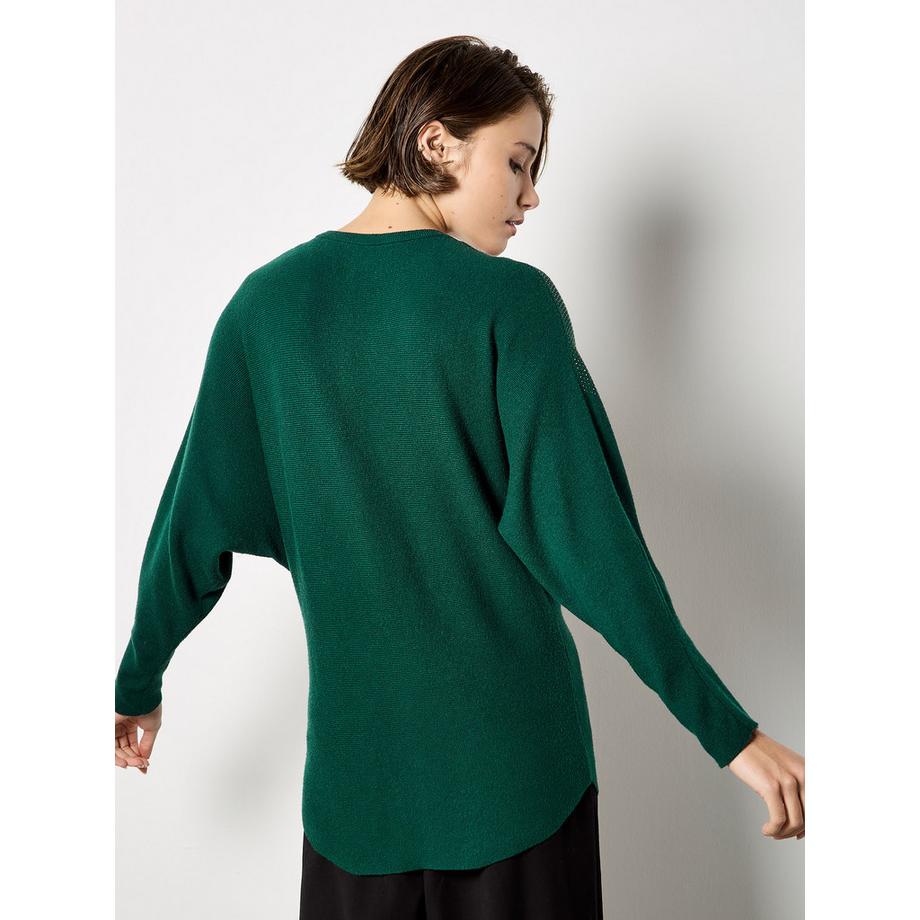 APRICOT Pullover mit Fledermausärmeln und Nietenverzierung  