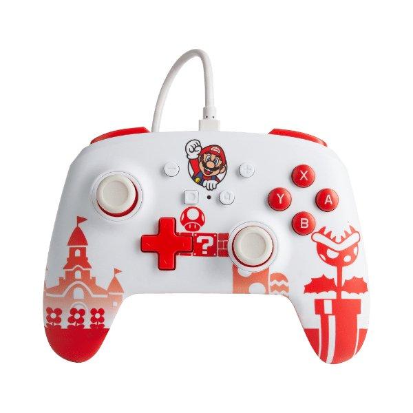 POWERA  Mario Red Rouge, Blanc USB Manette de jeu Nintendo Switch 