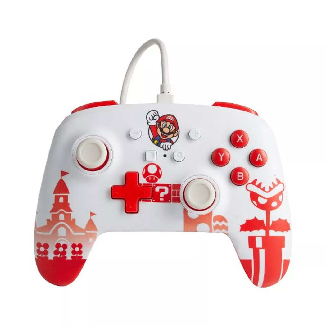 POWERA - Mario Red Rot, Weiß USB Gamepad Nintendo Switch, Rot Bunt