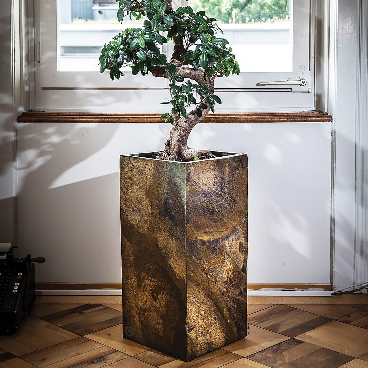 Climaqua Pflanzsäule hoch aus Schiefer PYLO 87 cm Rusty Pflanzsäule  