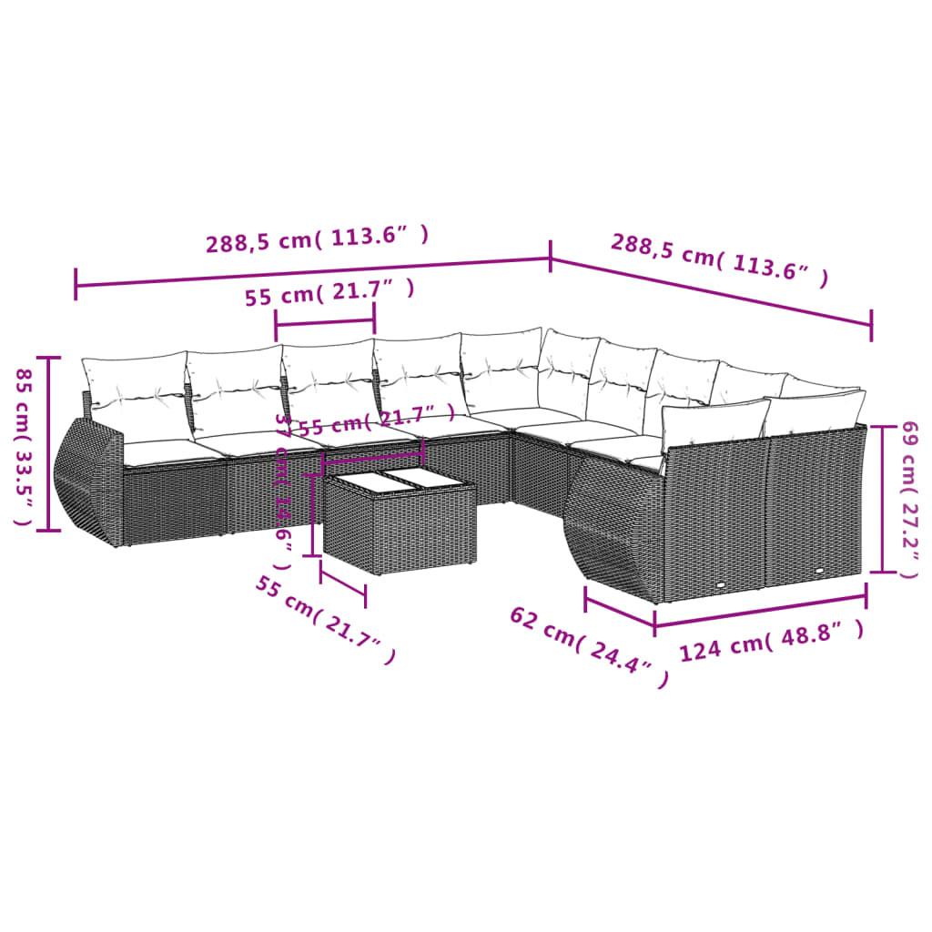 VidaXL Ensemble de canapés de jardin rotin synthétique  