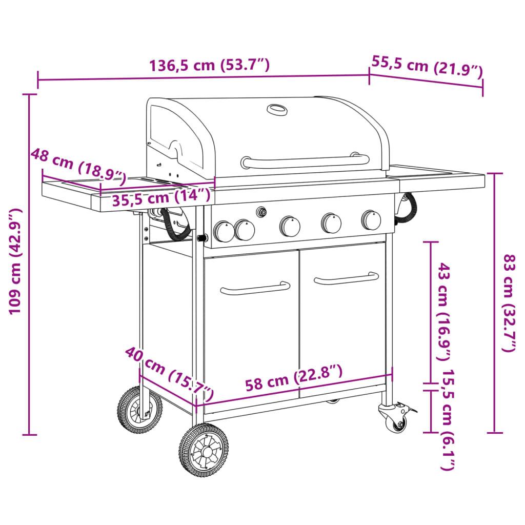 VidaXL Gasgrill stahl  