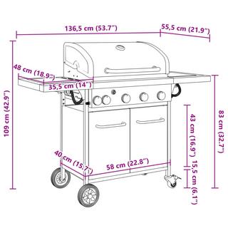 VidaXL Gasgrill stahl  