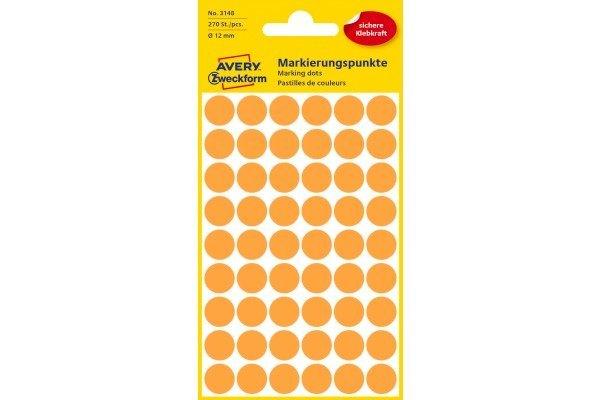 Avery Zweckform AVERY ZWECKFORM Markierungspunkte 12mm 3148Z orange 270 Stück  