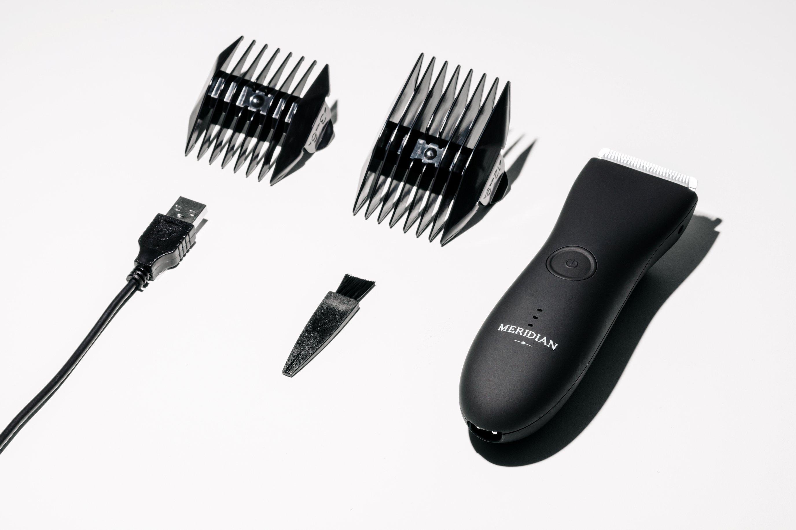 Meridian Grooming Le Trimmer Premium, rasoir électrique, lames en céramique (Onyx Noir)  