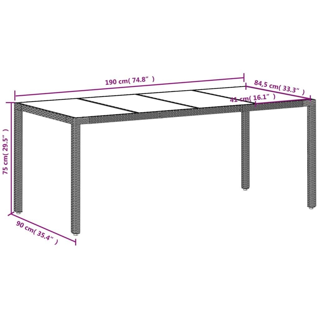 VidaXL tavolo da giardino Polirattan  