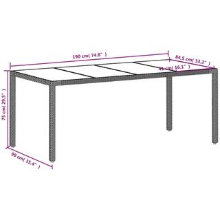 VidaXL Table de jardin rotin synthétique  