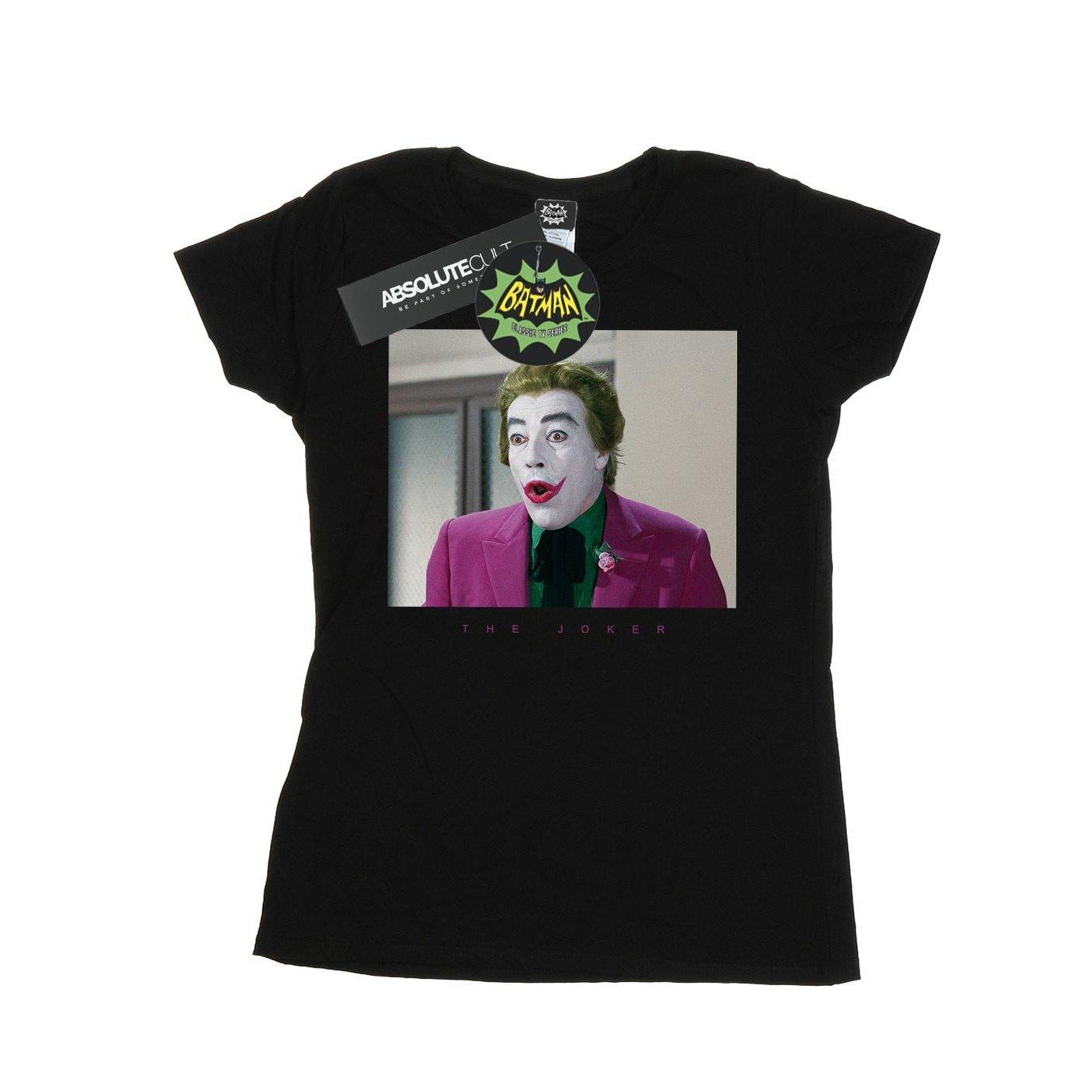 Image of Batman Tv Series Joker Photograph Tshirt Damen Schwarz L