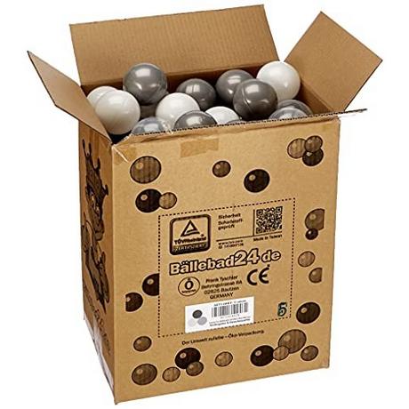 Activity-board  bällebad 24-100 Stück Bällebad Bälle 6cm Grau-Mix 