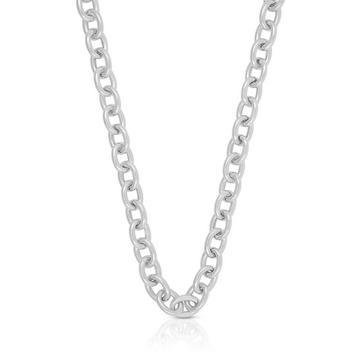 Collier forçat ronde en or blanc 750, 6,4mm, 45cm