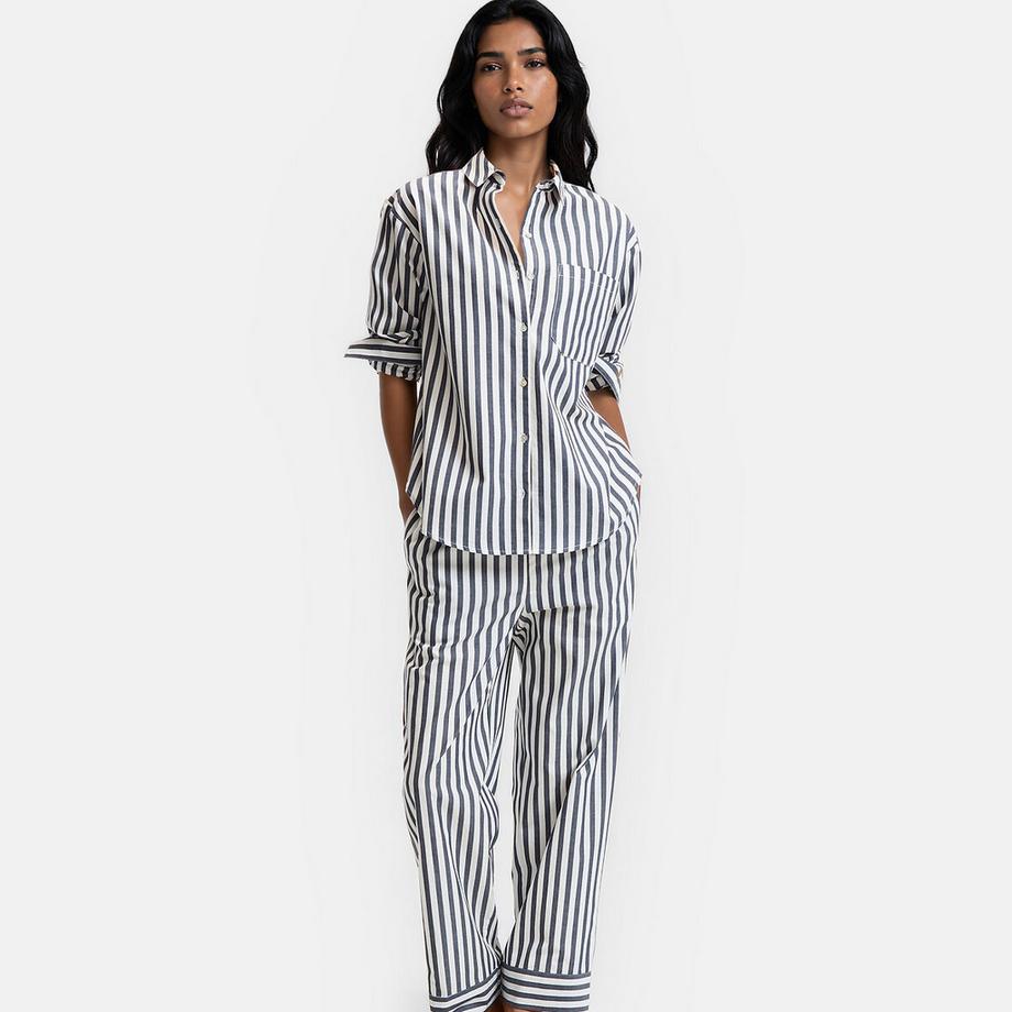 Pyjama rayé en popeline