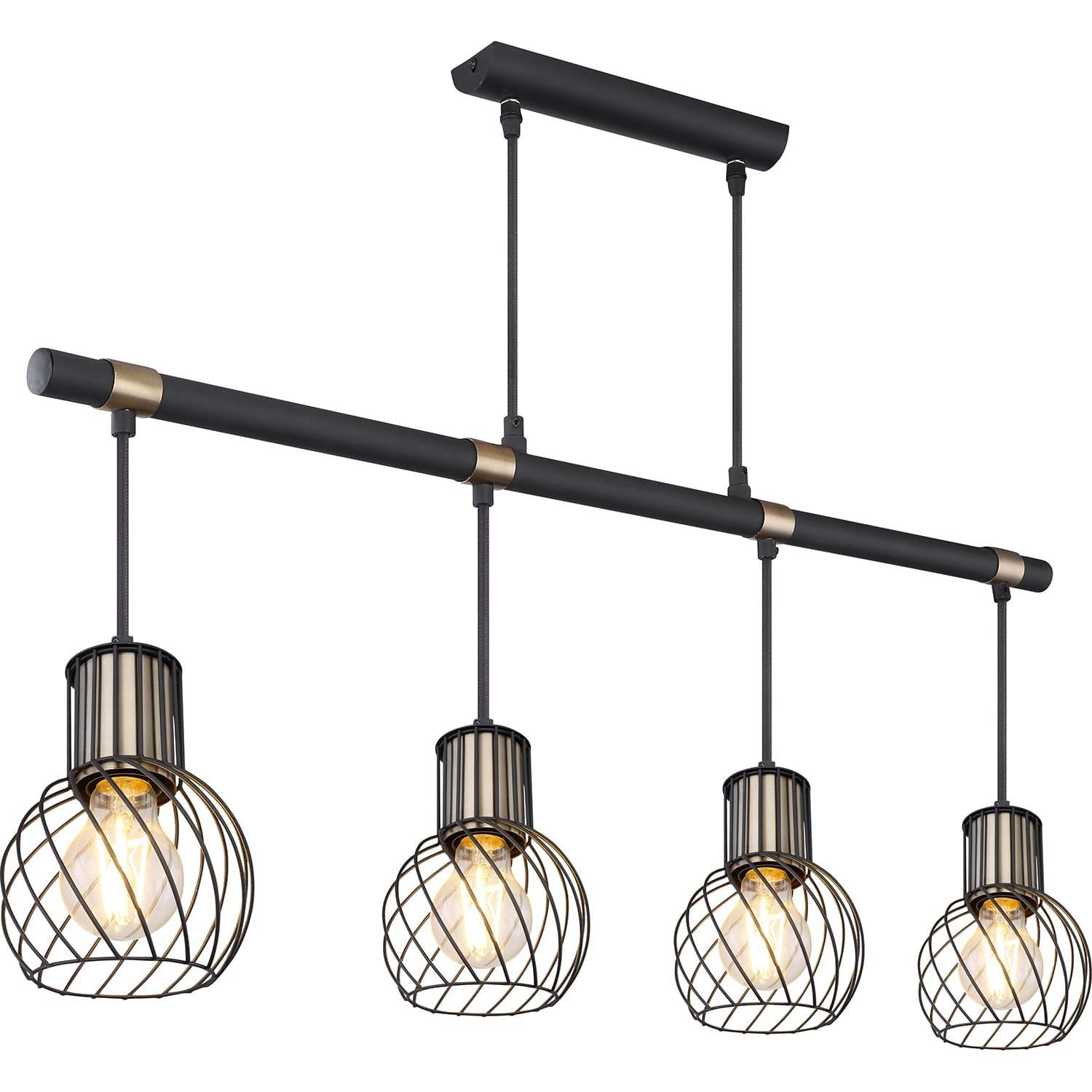 mutoni Lampe suspendue Argusto métal noir mat 4xE27  