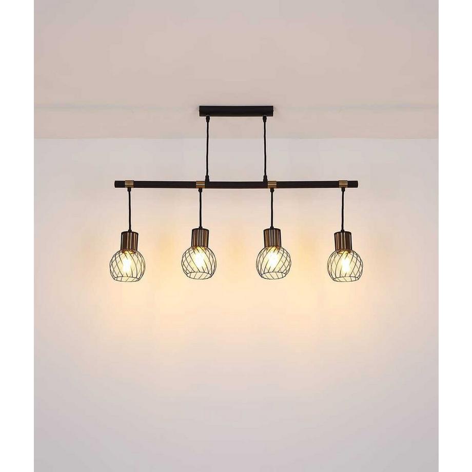 mutoni Suspension Argusto métal noir mat 4xE27  