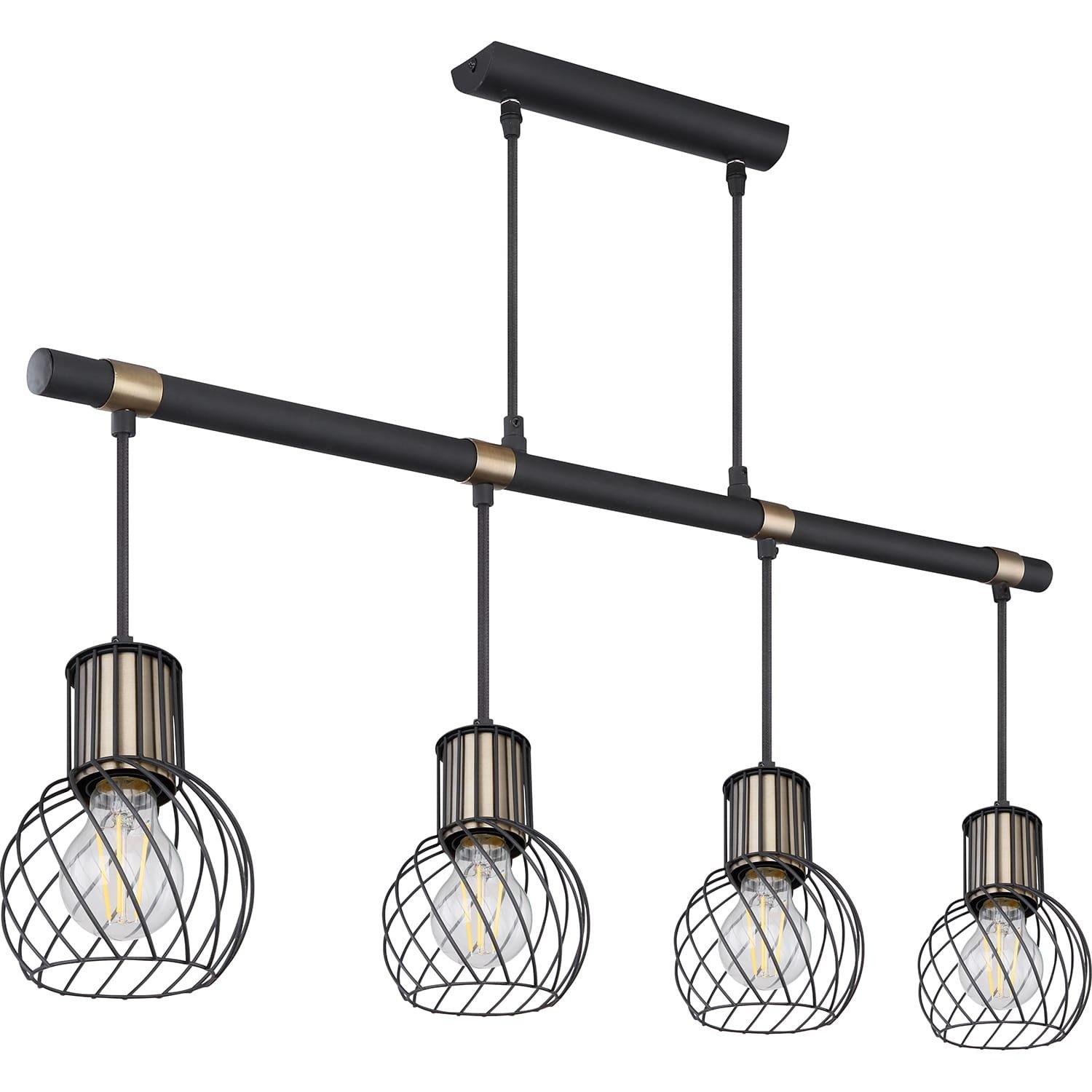 mutoni Lampe suspendue Argusto métal noir mat 4xE27  