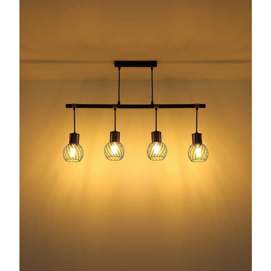 mutoni Suspension Argusto métal noir mat 4xE27  