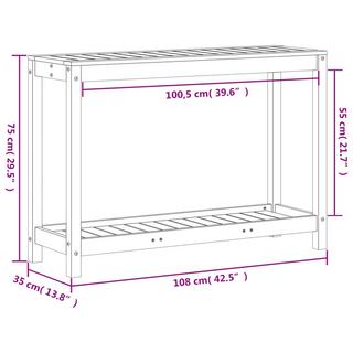 VidaXL Table d'empotage bois de pin  