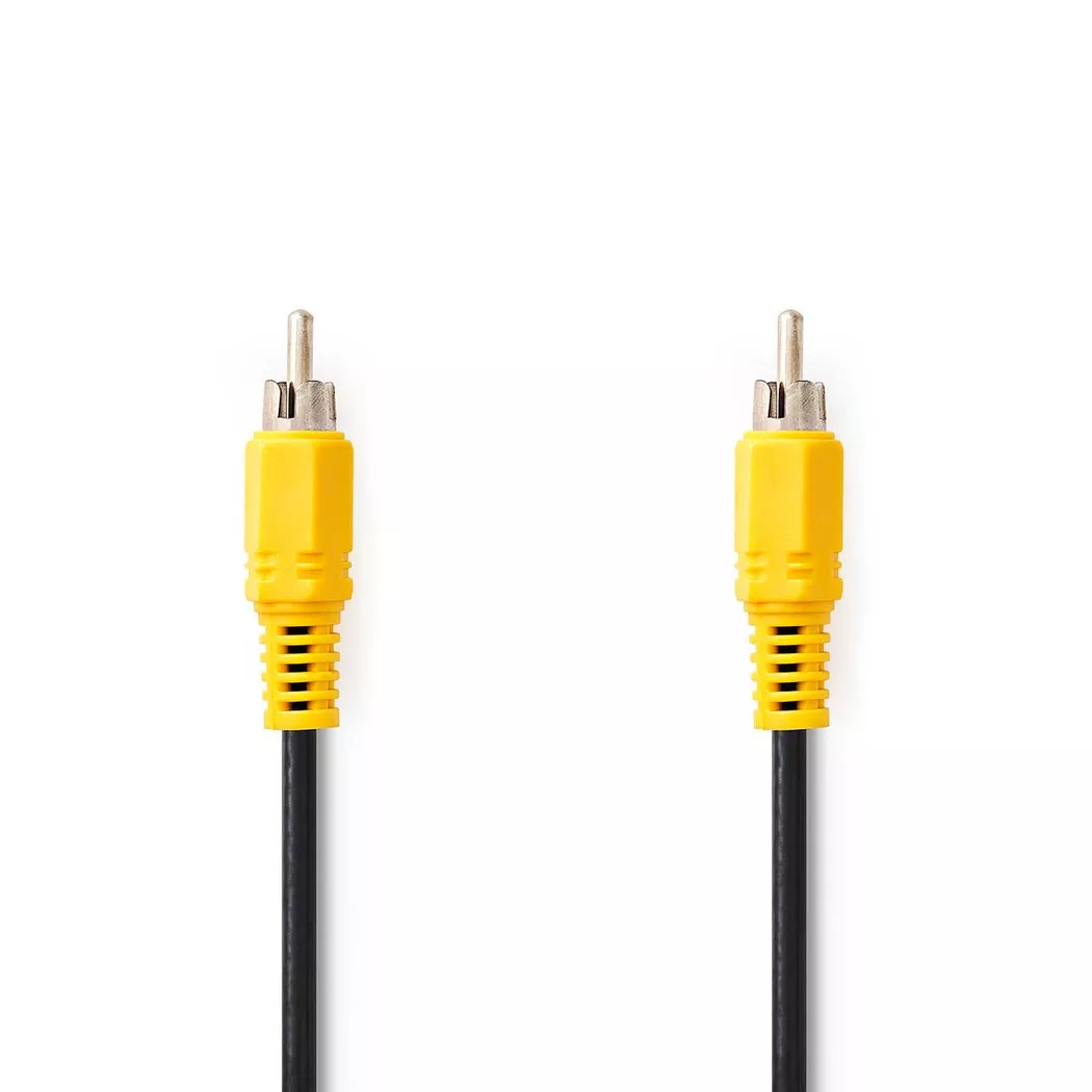 Nedis – Composite-Video-Kabel | RCA-Stecker Vernickelt 480p 10,0 m Rund PVC Schwarz Etikett, One Size
