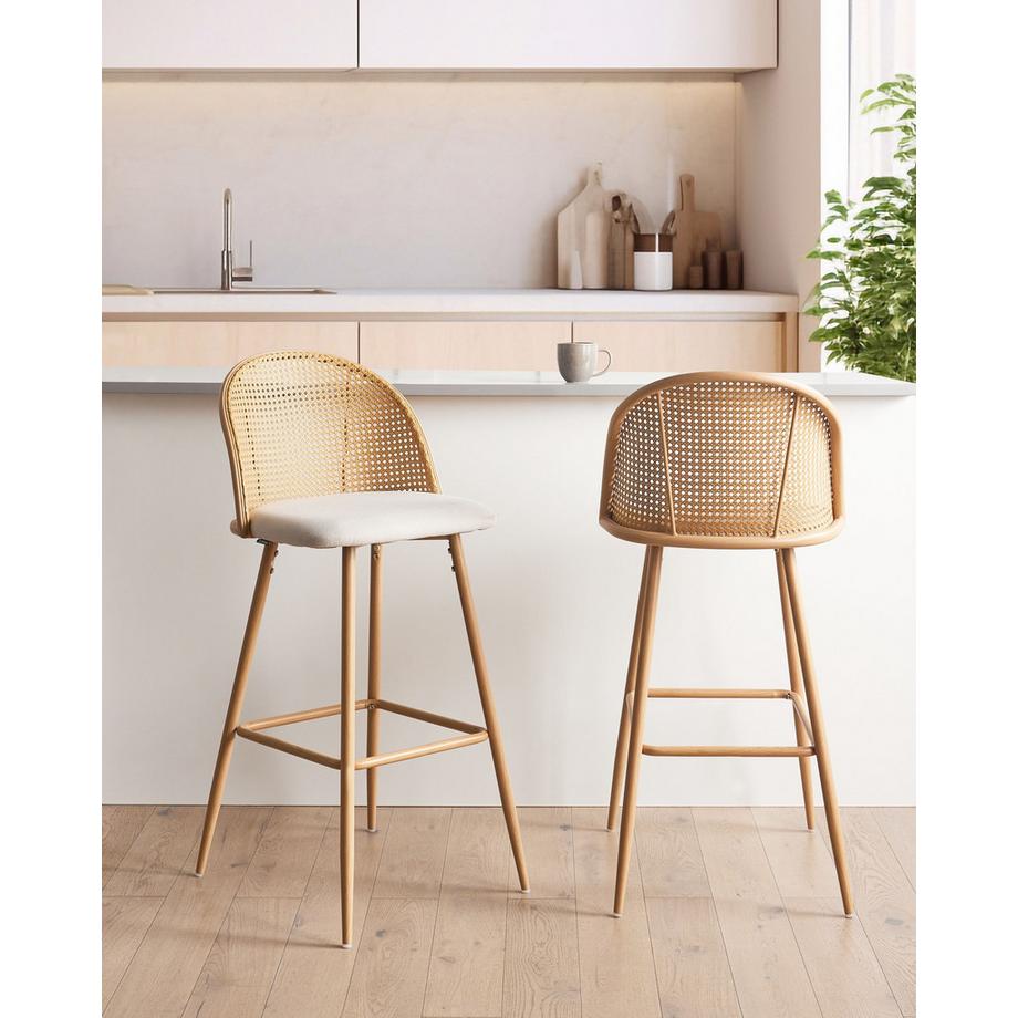 Beliani Lot de 2 chaises de bar en Métal  CORNELL  