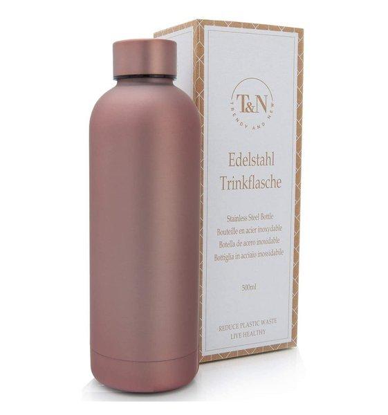 T&N  Edelstahl Trinkflasche (Roségold Matt, 0.5 l) 