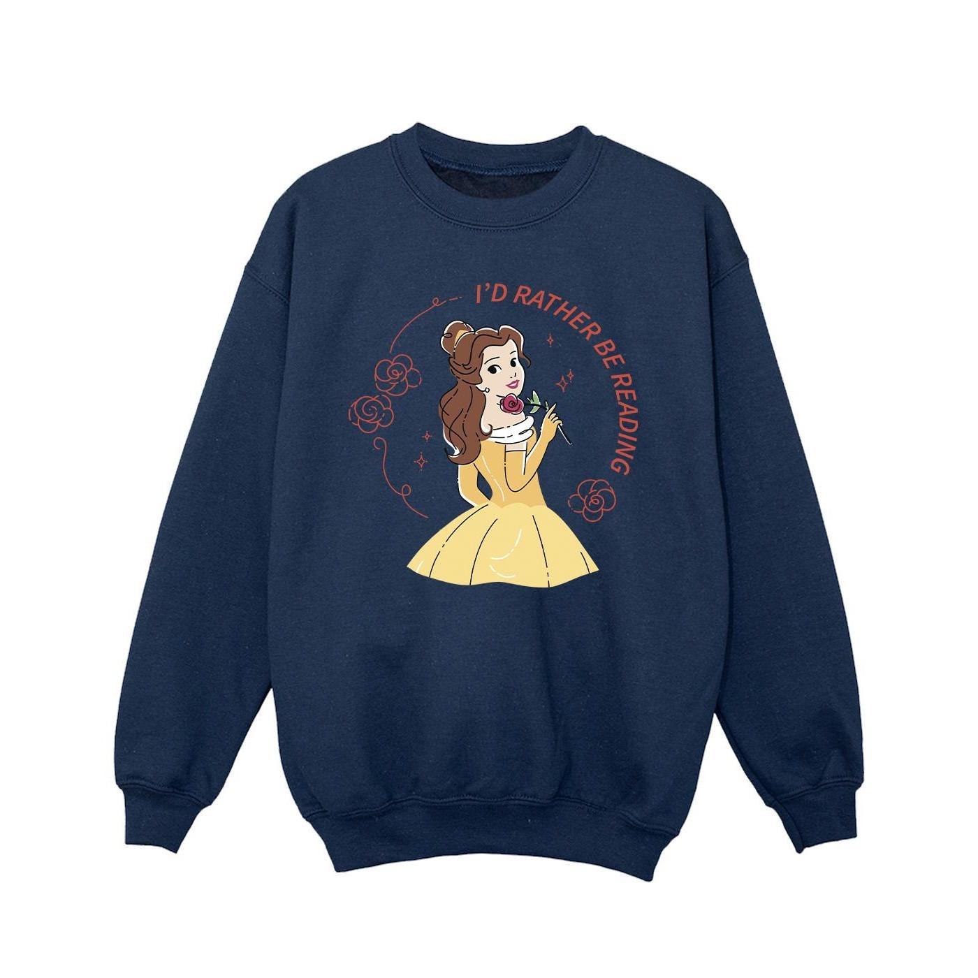 Image of Beauty And The Beast I'd Rather Be Reading Sweatshirt Mädchen Marine 128