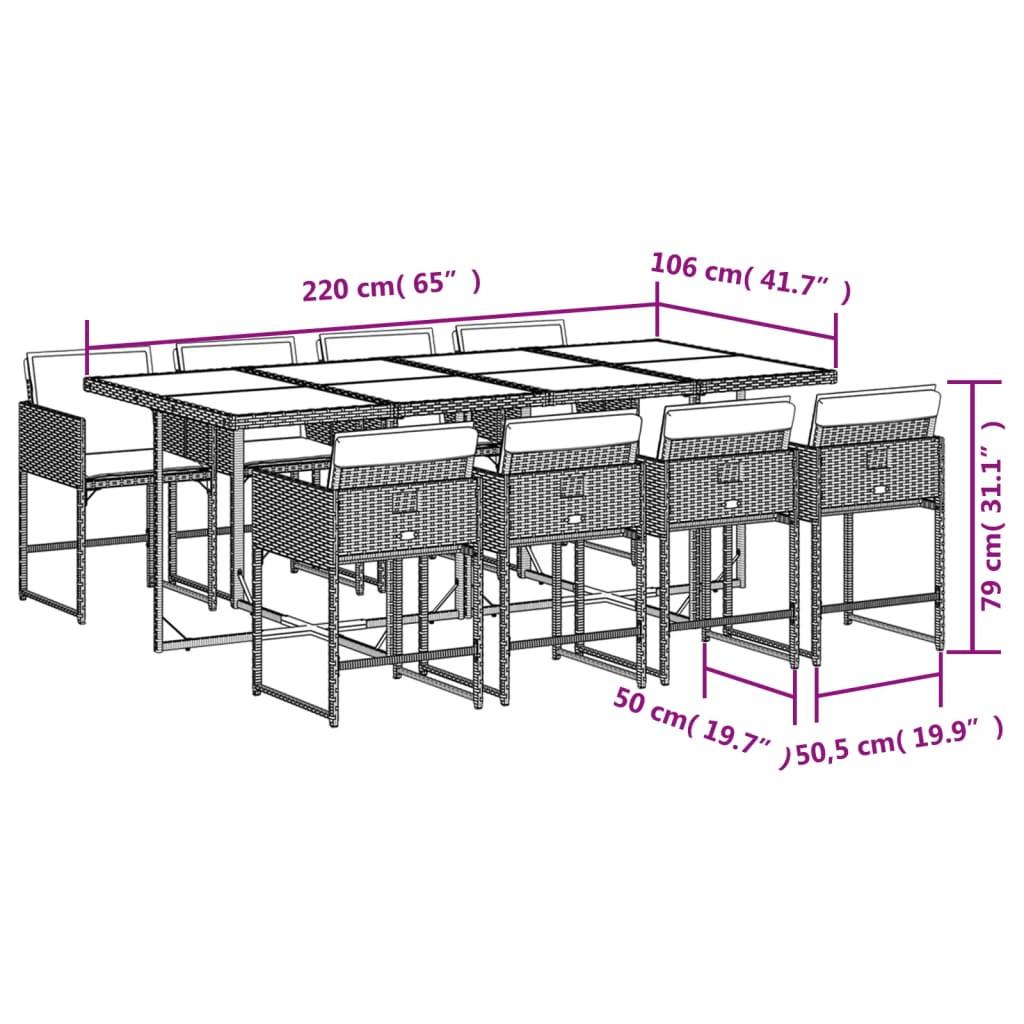 VidaXL Ensemble de salle à manger de jardin rotin synthétique  