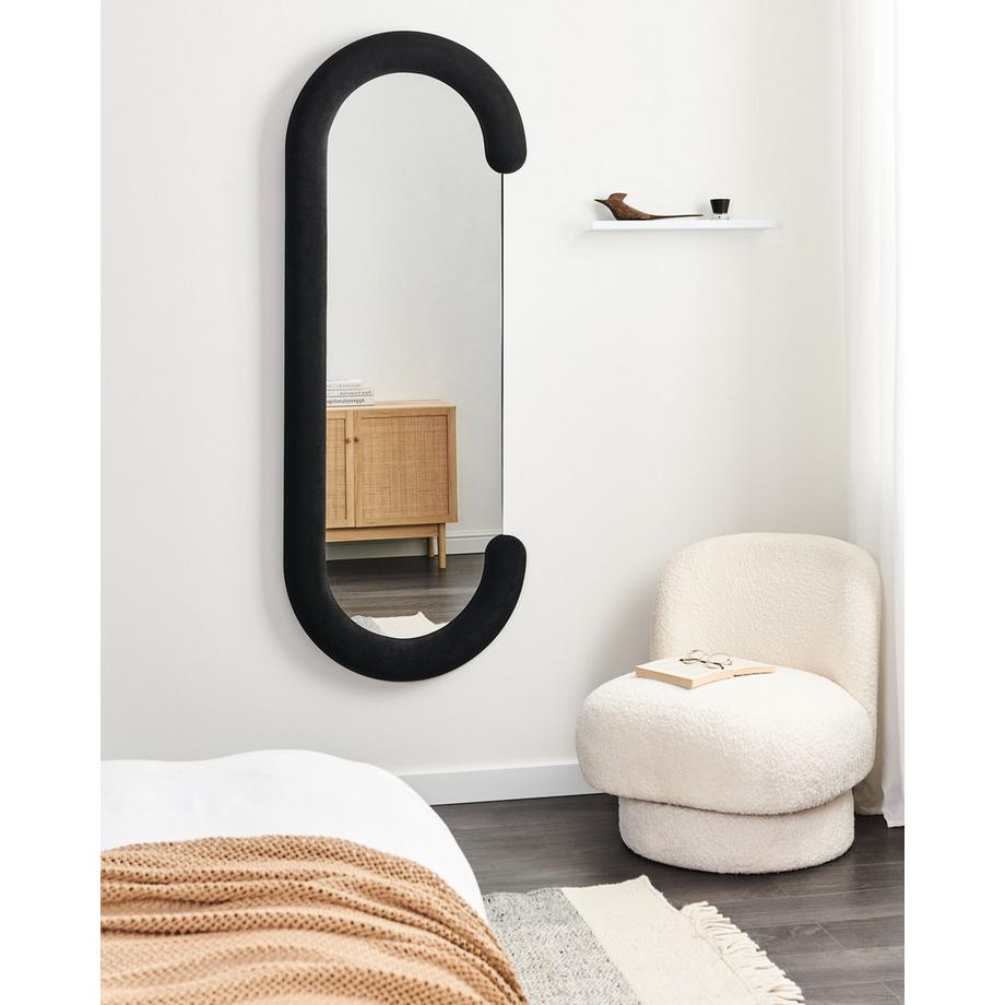 Beliani Wandspiegel aus Samtstoff Modern LOCHES  