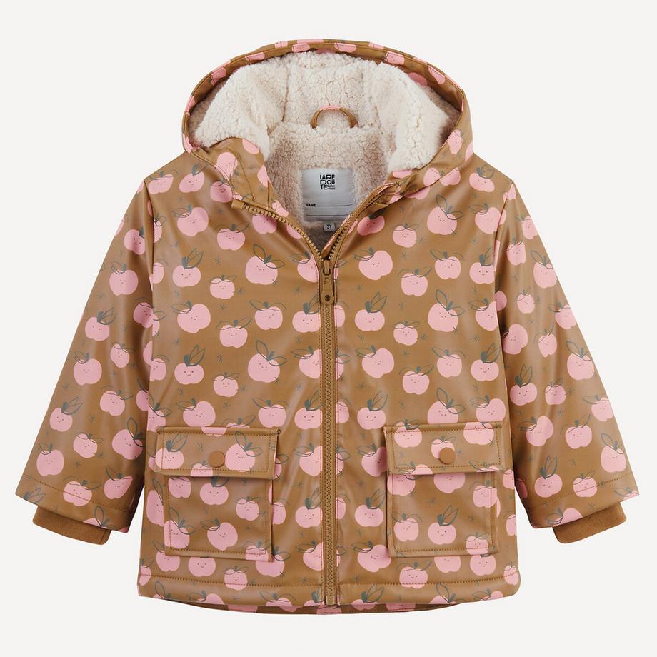 La Redoute Collections Kapuzenmantel mit Apfel-Print  