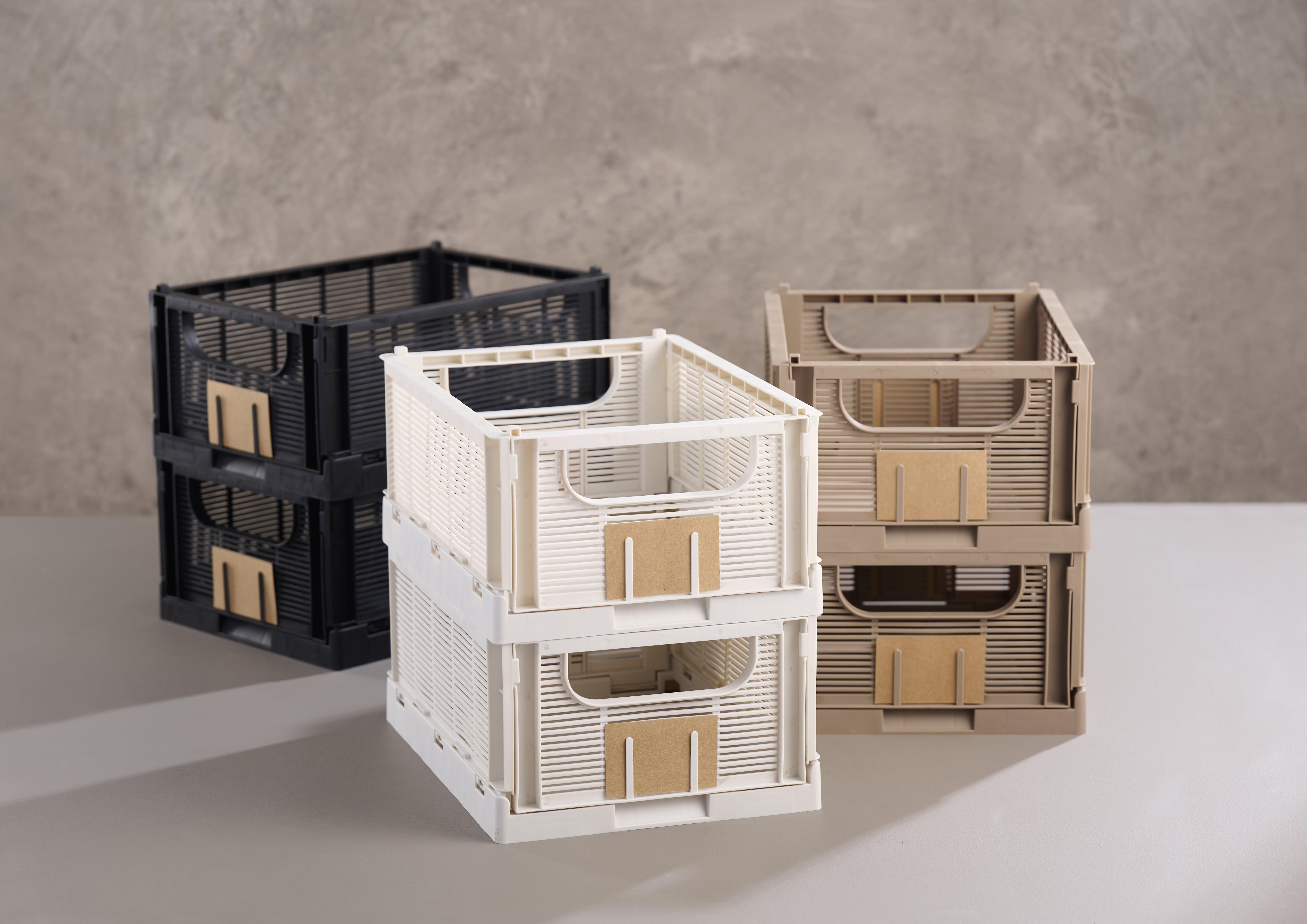 SCHOU Boîte de rangement DELUXE pliable, plastique recyclé, M pour 2  