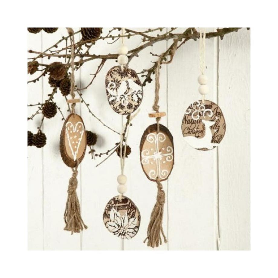 Creativ Company  Holzscheiben mit Baumrinde 