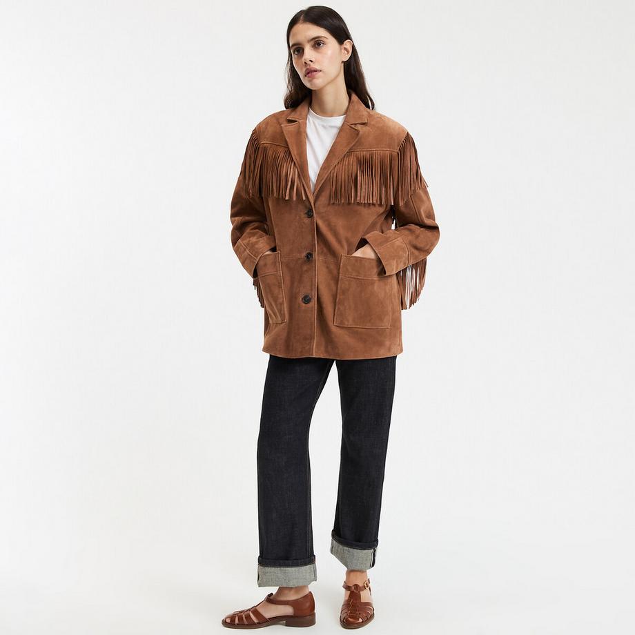 La Redoute Collections Gerade geschnittene Jacke mit Fransen  