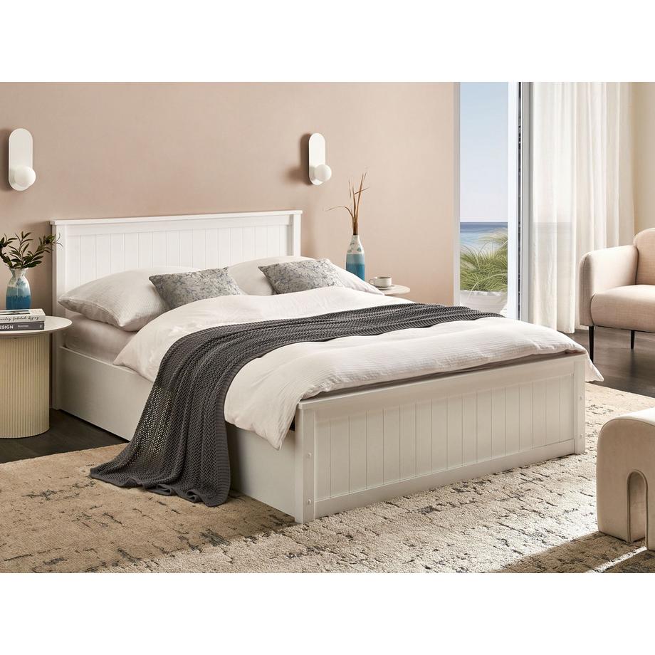 Beliani Lit ottoman en Bois de pin  LAMBRES  