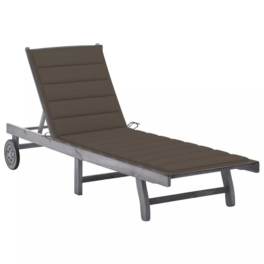 VidaXL - Chaise longue bois d'acacia, One Size, Gris