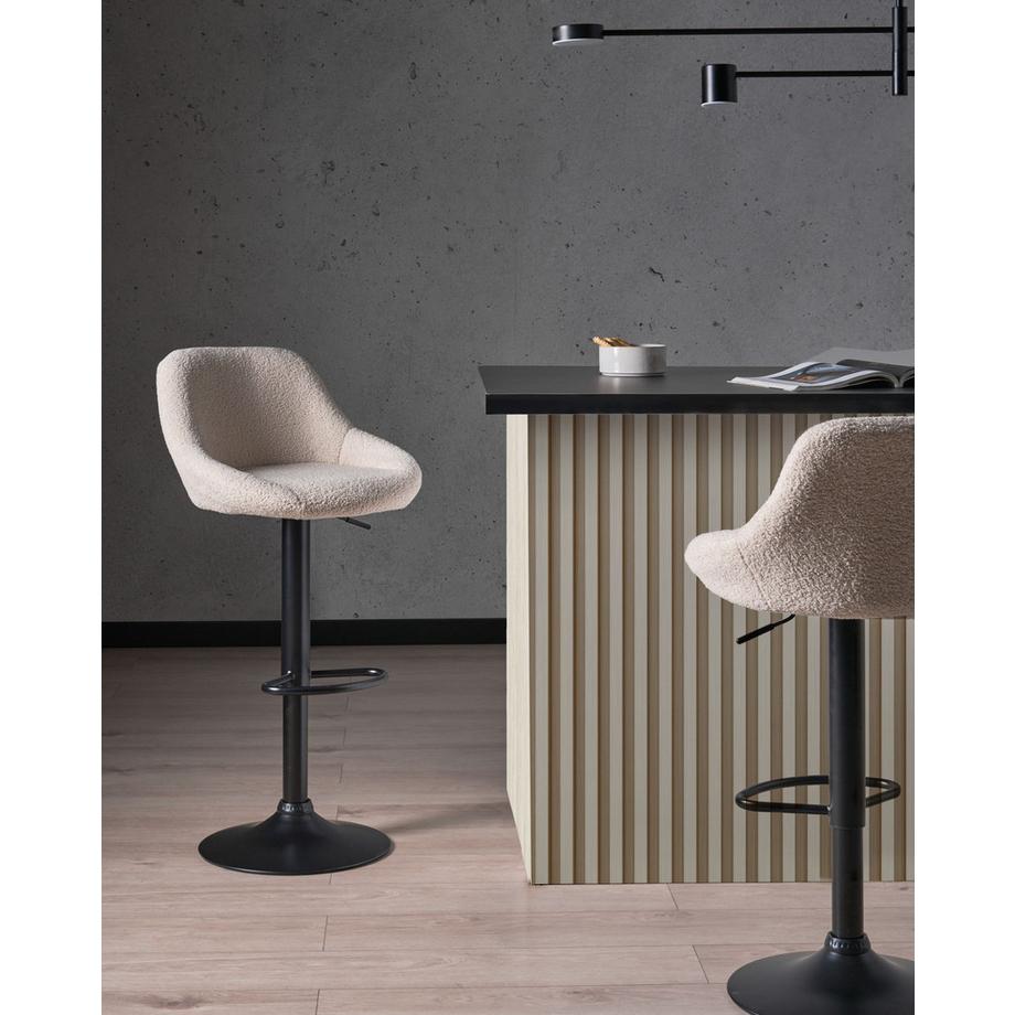 Beliani Lot de 2 tabourets de bar en Bouclé  MEDULIN  